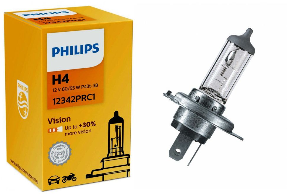 Лампа h4 12v. Philips h4 12342prc1. PHILIPS VISION 30%12V H4 60/55W 12342PRC1. Лампа галогенная h4 12v 60/55w +30% Philips 12342prc1. H4 Philips 12342prc1 +30.