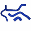 Комплект патрубков охлаждения LADA 1118 без кондиционера силикон синий 3 шт Technik