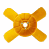 Вентилятор охлаждения 4 лопасти крыльчатка желтая