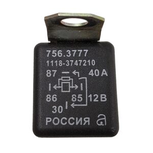 Реле 4 контактное 40А 12V с кронштейном, с резистором АВАР