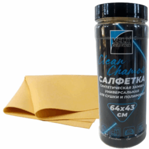 Салфетка замша большая в тубе 43х64см VELX