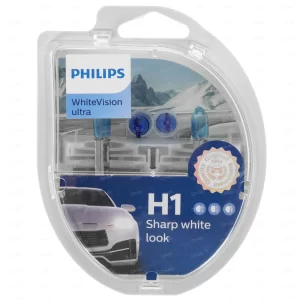 Автолампа H1 12V 55W P14,5s WHITE VISION + W5W Xenon effect Philips