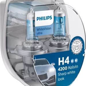Автолампа H4 12V 60/55W White Vision Ultra P43t В комплект входят габаритные лампы w5w (2шт.)