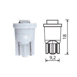 Светодиод 12V T10 1SMD W2.1x9.5D WHITE повторитель б/ц