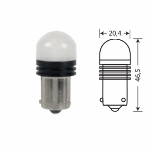 Светодиод 12V T25 4SMD ORANGE смещённый цоколь МАЯК