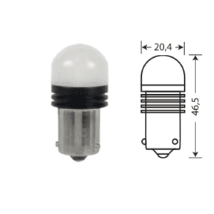 Светодиод 12V T25 4SMD(2835) BAU15s смещ. цоколь ORANGE (2бл)