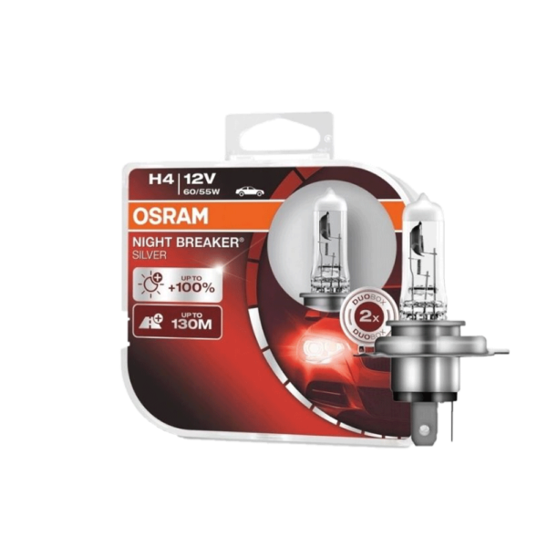 Автолампа H4 60/55W +100% NIGHT BREAKER SILVER DUO BOX OSRAM