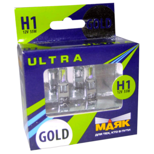 Автолампа H1 55W+60% Gold "Маяк УЛЬТРА" Маяк