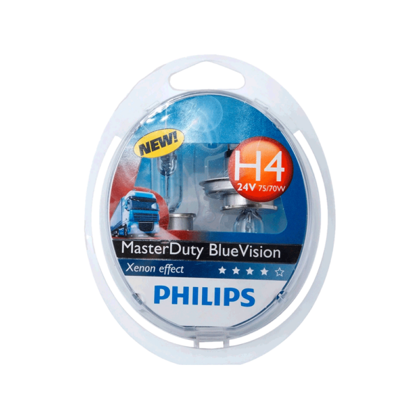 Автолампа H4 24V 70/75W P43t-38 MASTER DUTY BLUE VISION Philips