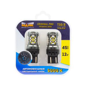 Светодиод 12V T20/5 45SMD 2016 W3x16q WHITE 5000К МАЯК