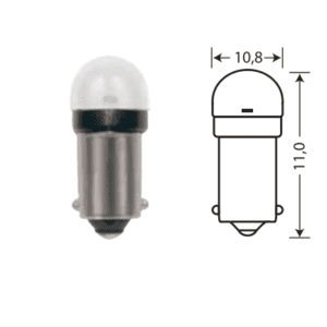 Светодиод 12V T 8 3SMD(2835) BA9s SUPER WHITE (2бл)