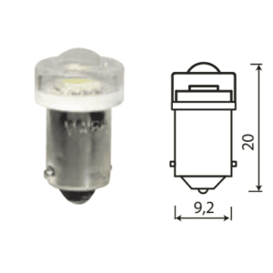 Светодиод 12V T 8 1SMD (5050) BA9S WHITE (2шт.) A-45