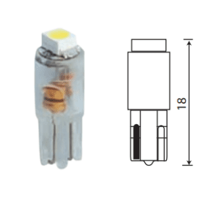 Светодиод 12V T 5 1SMD W2.0x4.6D WHITE панель без патрона