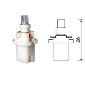 Светодиод 12V T 5 1LED WHITE BAX8.7D (8.7D) WITH CAP ( панель приборов. с патроном)