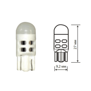 Светодиод 12V T10 3SMD (2835) all-round WHITE W2.1x9.5d