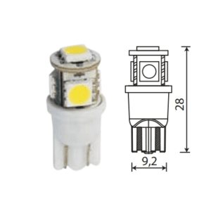 Светодиод 12V T10 4SMDSingle Side WHITE (2 бл)