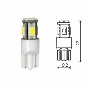 Светодиод 12V T10 6SMD WHITE МАЯК