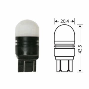 Светодиод 12V T20/5 4SMD SUPER WHITE МАЯК