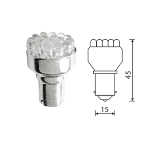 Светодиод 12V T25 12LED ORANG EBA15S (стоп. поворот. 12диодов)