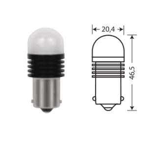 Светодиод 12V T25 4SMD(2835) BA15s ORANGE (2бл)