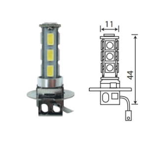 Светодиод 24V Н3 14SMD WHITE (57х30) Pк22s (блистер)