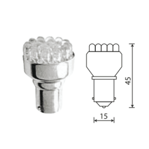 Светодиод 12V T25 12SMD ORANG EBA15S (стоп. поворот 360*)