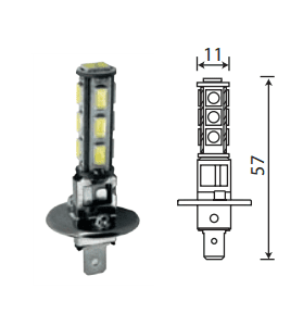 Светодиод 12V Н1 14SMD WHITE (5730) P14.5s (5500K) (блистер)