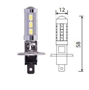 Светодиод 12V Н1 14SMD WHITE LENS А-22 (5730) 7W P14.5s